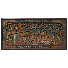 19th Century Chinese Lacquer and Gilt Panel