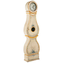 Swedish Painted and Gilt Tall Case Clock