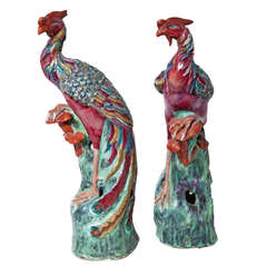 Antique Pair of Phoenix Figurines, circa 1820