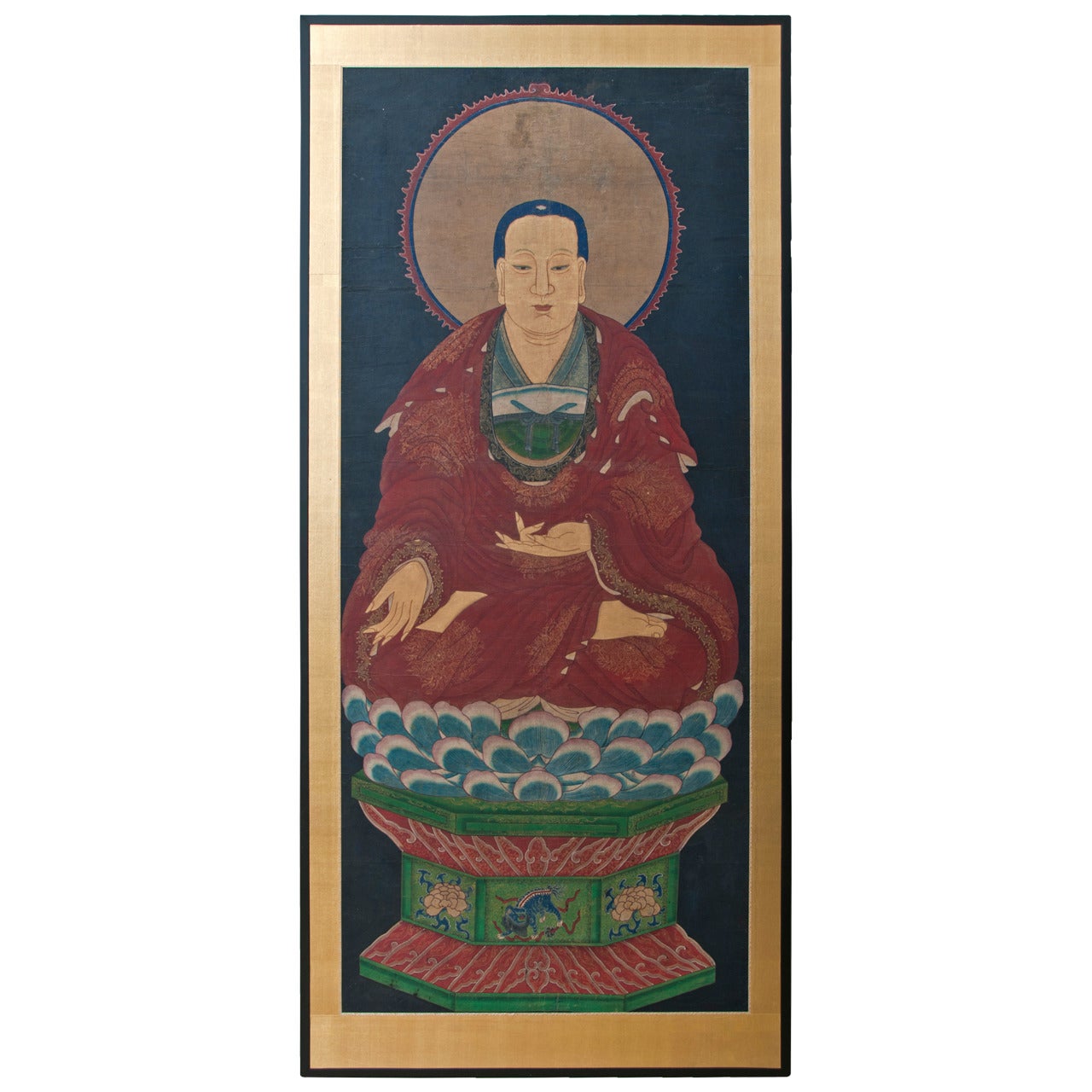 Large Ching Dynasty Painting of Buddha  China 1870