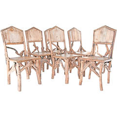 Vintage Set of Six Twig Chairs
