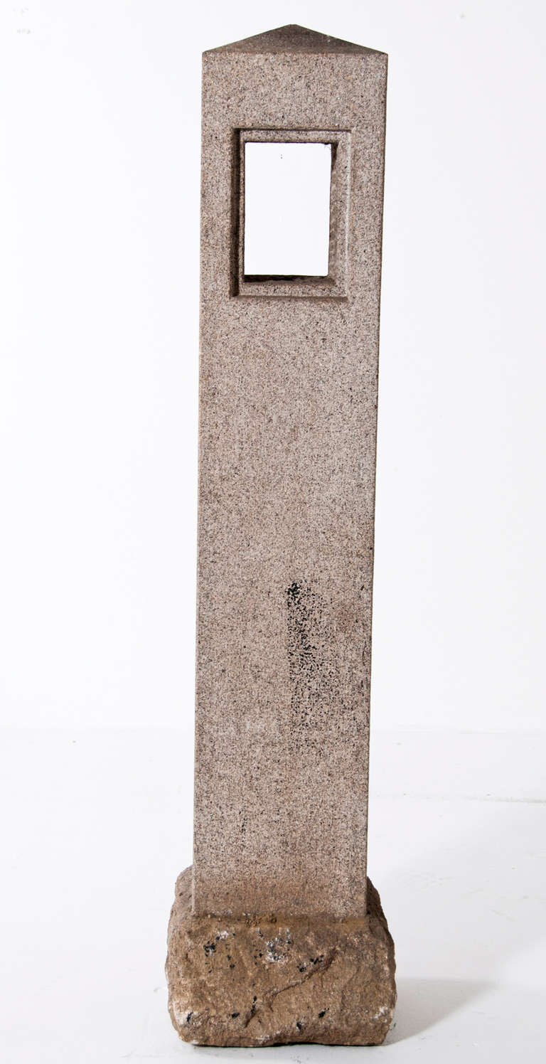 A large pair of stone Japanese granite stone gate posts from the private collection of Michael Taylor, 19th century.