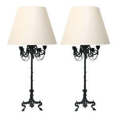 Pair of Roman Style Candelabra Lamps