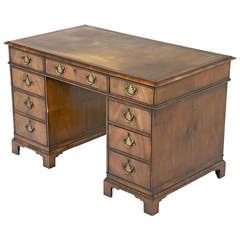 Late 19th century English Queen Anne Style Pedestal Desk 10