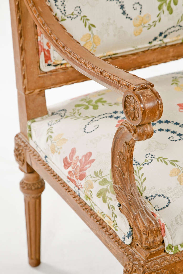 19th Century Pair of Elaborately Carved Century Italian Neoclassical Armchairs, circa 1820