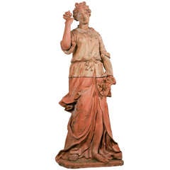 Life Size Italian Terra Cotta Statue Of Goddess Flora