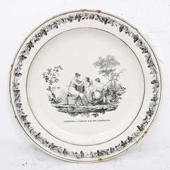 Early 19th Century French Soft Paste Plate