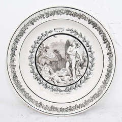 Early 19th Century French Soft Paste Plate Antique Early 19th Century French Soft Paste Plate