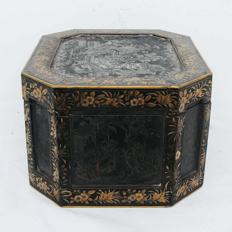 George III Large Chinese Export Tea Caddy