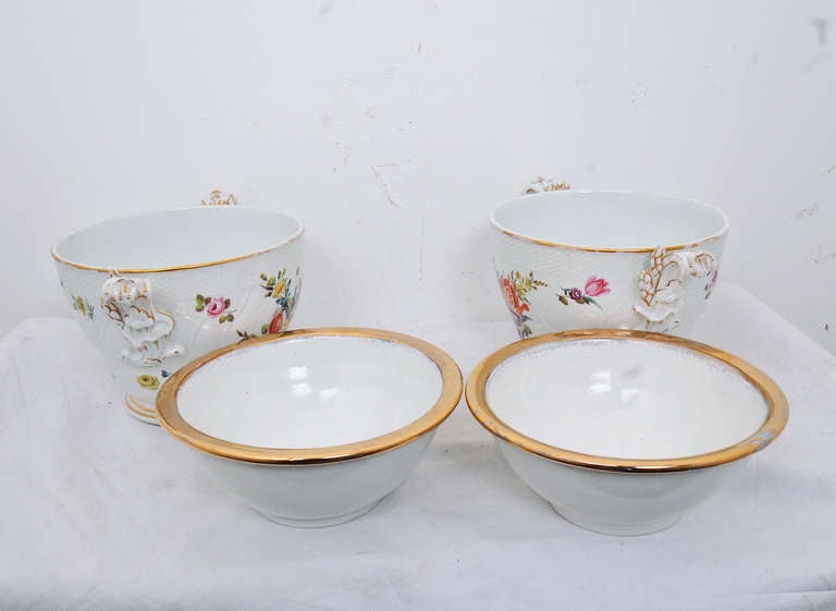 Rare Pair of 19th Century Porcelain Fruit Coolers 5