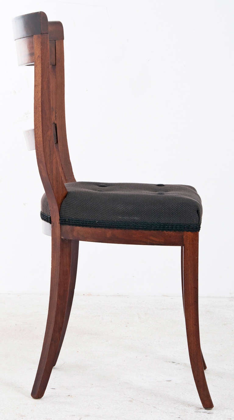 19th Century Six Biedermeier Mahogany Chairs, Northern Europe, circa 1840