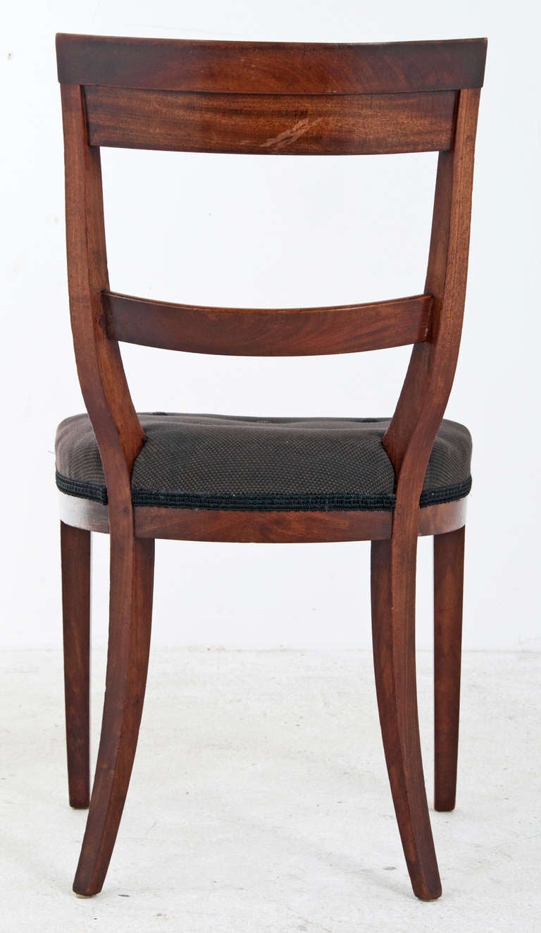 Wood Six Biedermeier Mahogany Chairs, Northern Europe, circa 1840