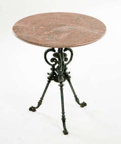 Antique 19th Century Cast Iron and Marlble Pub Table