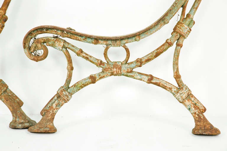 Antique Egyptian Revival Iron Bench Supports by Falkirks foundry Scotland 1860 2