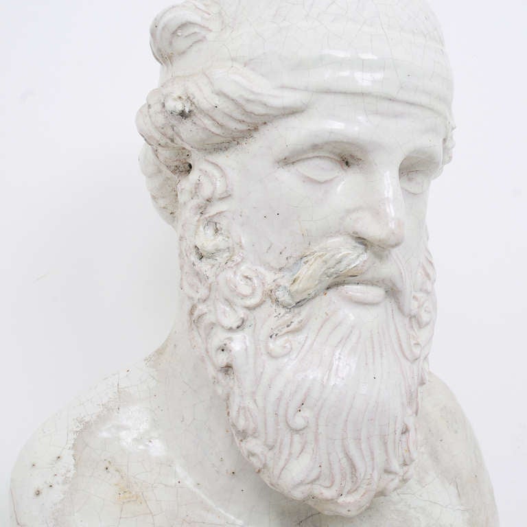 17th or 18th Century Faience Bust of Aristotle 2
