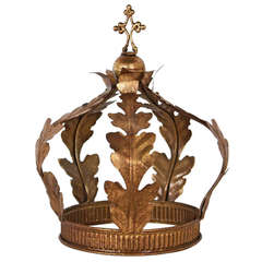 Antique Large Painted Gilt Saints Crown