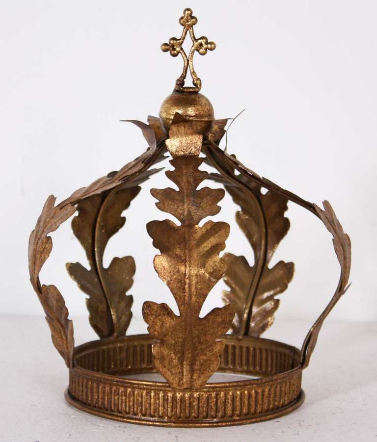 Vintage Large Painted Gilt Saints Crown