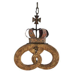 Gilt Tole and Wood Pretzel Sign Royal Warrant c. 1880 3