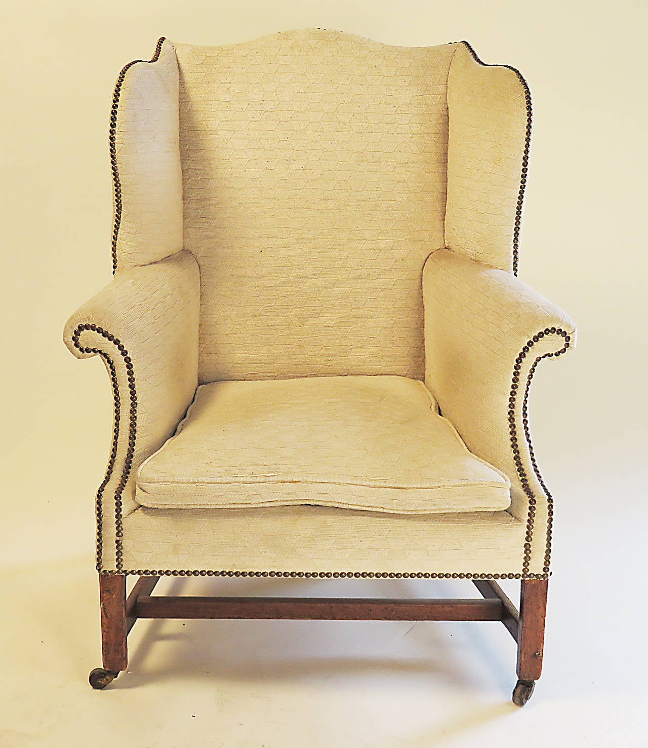 Classic III Period Faded Mahogany Wingback Chair, circa 1780 at