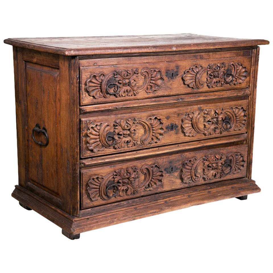 Large Rustic Baroque Chest of Drawers