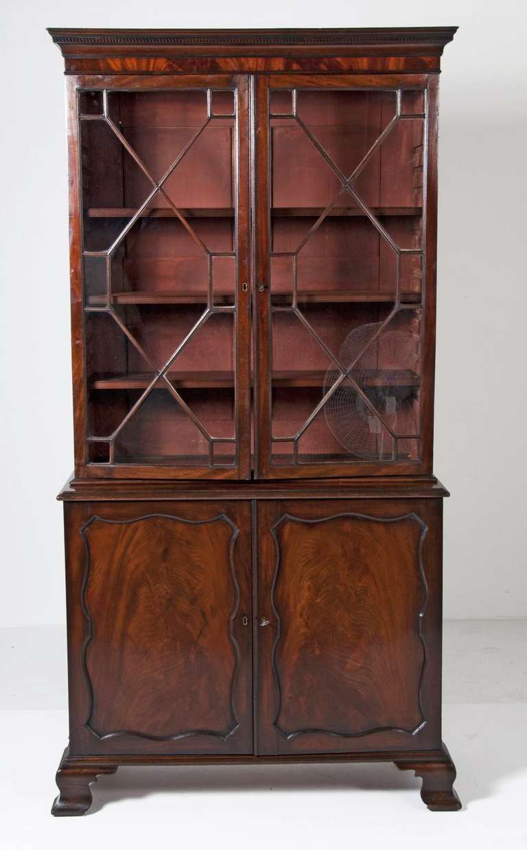 George III Chippendale Mahogany Bookcase or Cabinet