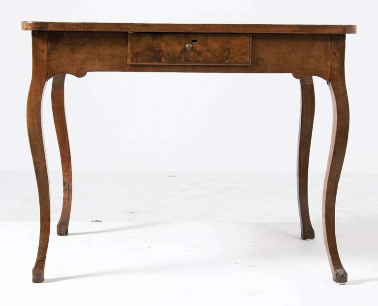 Wood Classic Italian Burled Walnut Writing or Game Table