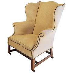 Classic George III Period Faded Mahogany Wingback Chair, circa 1780
