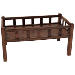 Rare Rustic French Elm Sorting Table, circa 1830