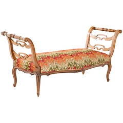 Antique   Louis XV Italian Fainting Couch in fruit wood circa 1810