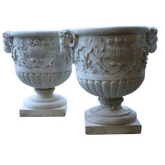 Neoclassical Limestone Urns