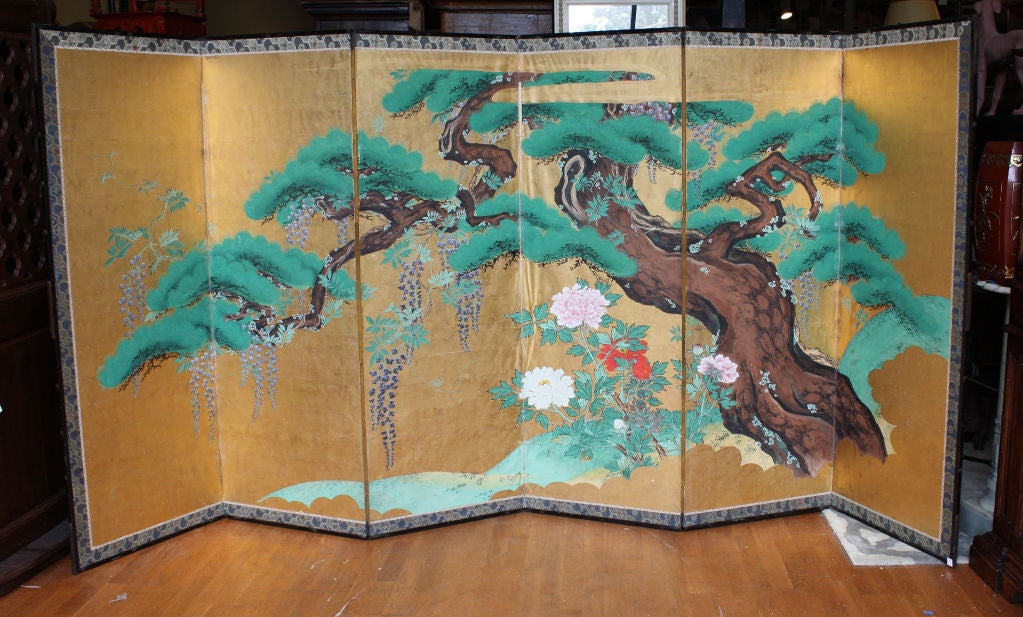 Large Japanese Screen at 1stdibs
