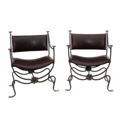 Pair of Vintage Iron Chairs