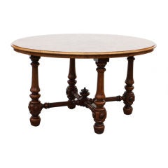Burl Walnut Oval Table