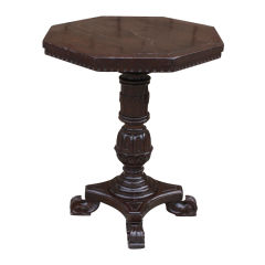 Antique Small Italian Baroque Walnut Table