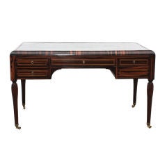 Art Deco Zebra Wood Desk / Bureau Plat