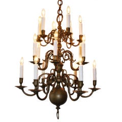 Dutch Baroque Brass Chandelier