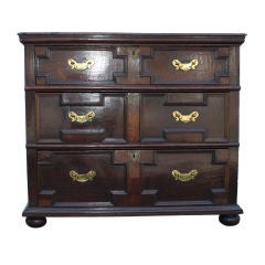 Baroque Oak Paneled Chest / Commode Antique Baroque Oak Paneled Chest / Commode