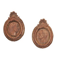 Pair of Italian Terra Cotta Portrait Medallions