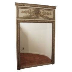 Large 19th Century French Painted Trumeau Mirror