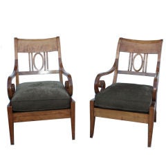 LARGE PAIR OF RUSSIAN LIBRARY CHAIRS