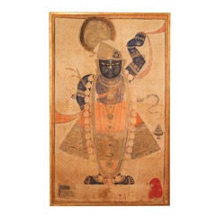 A Large Antique  Painting of a Jain Divinity