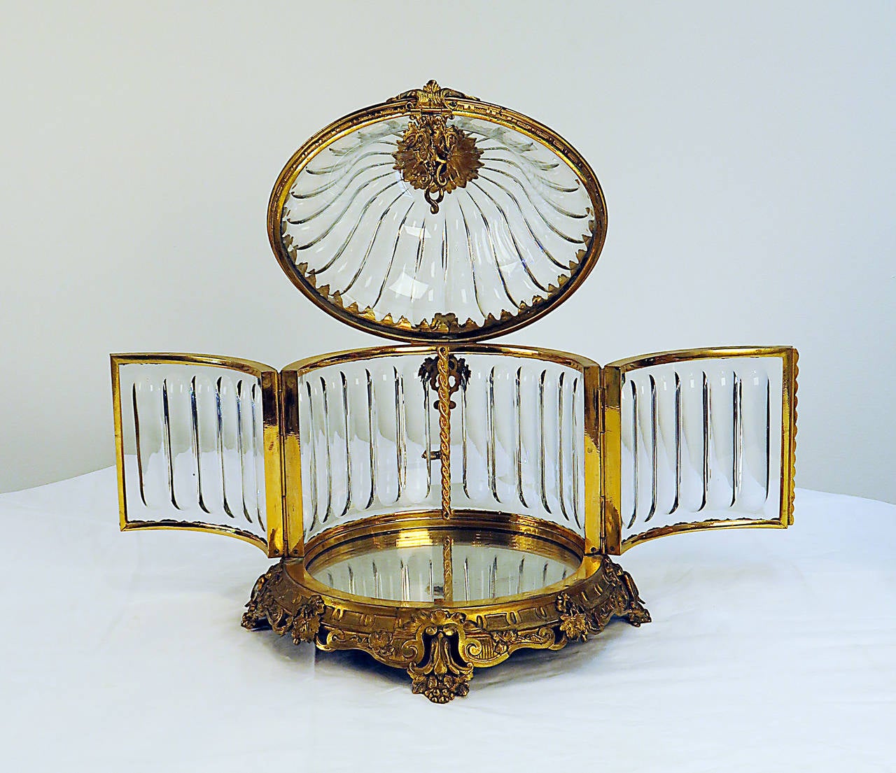 Late 19th Century Carousel Crystal Tantalus Attributed to Baccarat, France, circa 1890