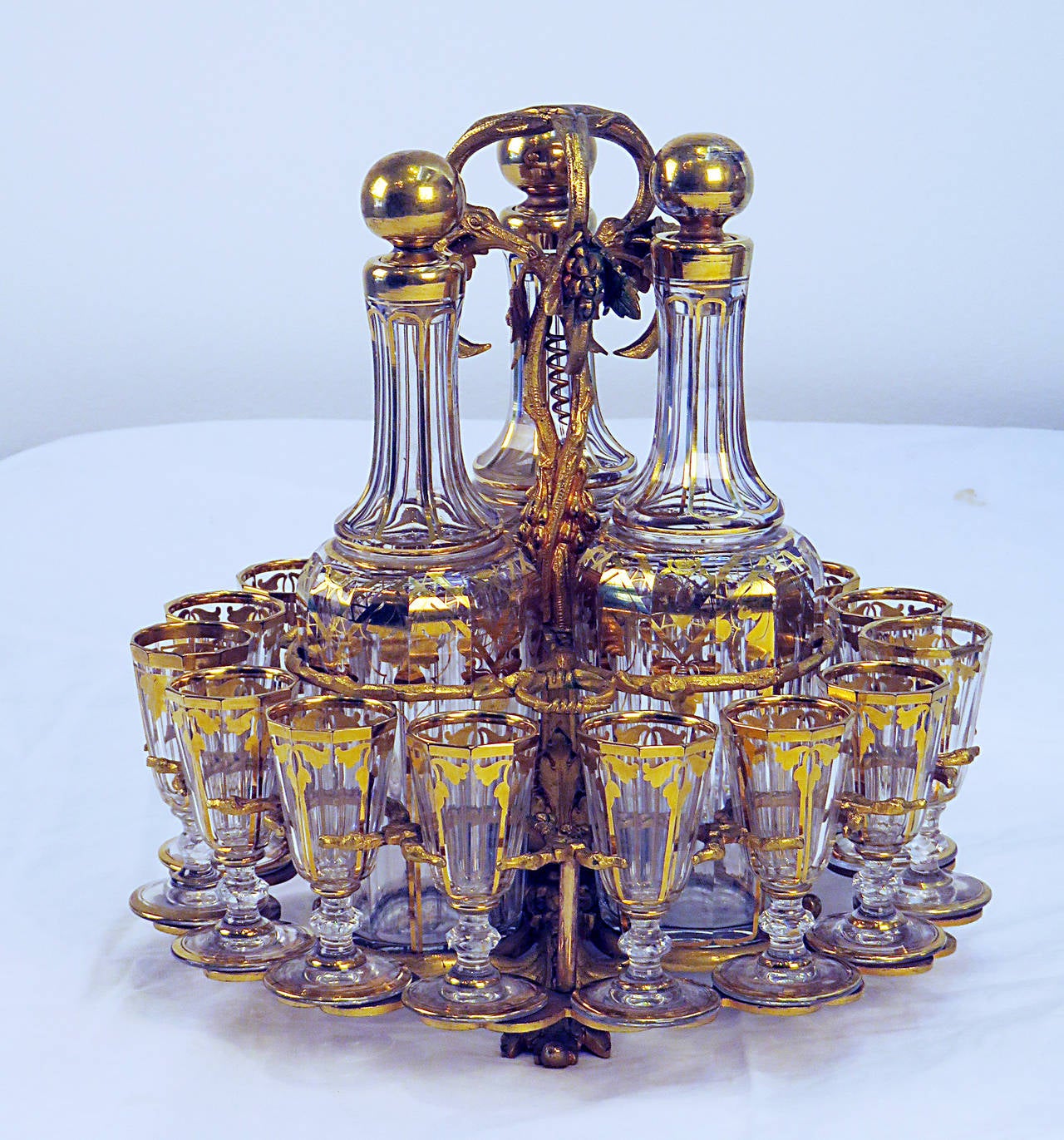Carousel Crystal Tantalus Attributed to Baccarat, France, circa 1890 1