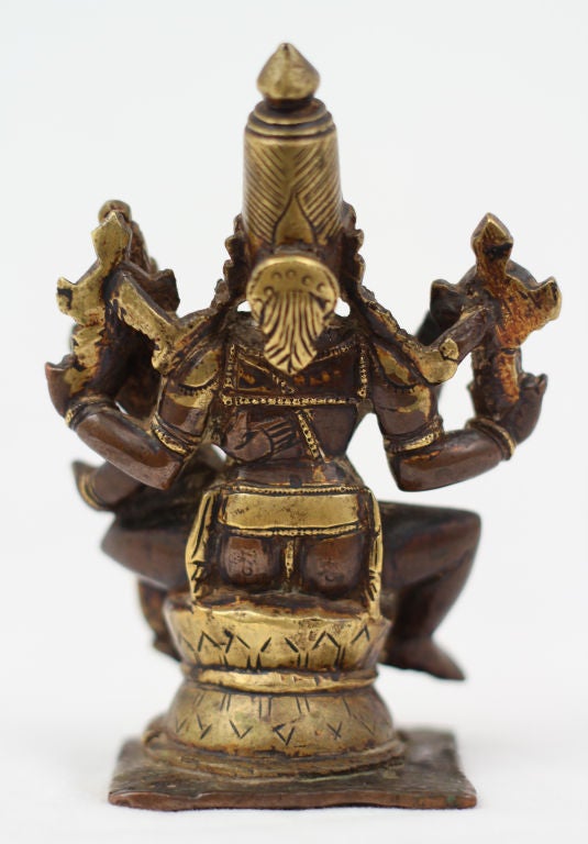 19th Century Antique Indian Bronze Figure of Shiva & Parvati