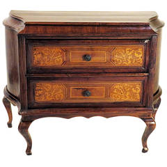 Italian Venetian Inlaid Walnut Chest or Commode, 1780 and Restored 1900