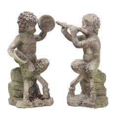 A Pair of Vencenza Stone Young Satyrs