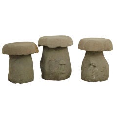 Antique Carved Sandstone Mushrooms