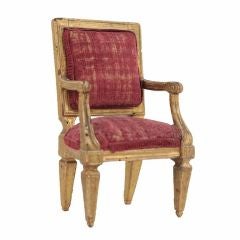 Miniature Italian Gilt Wood Chair
