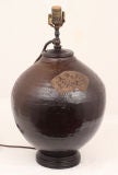 Brown Jar mounted as a Lamp