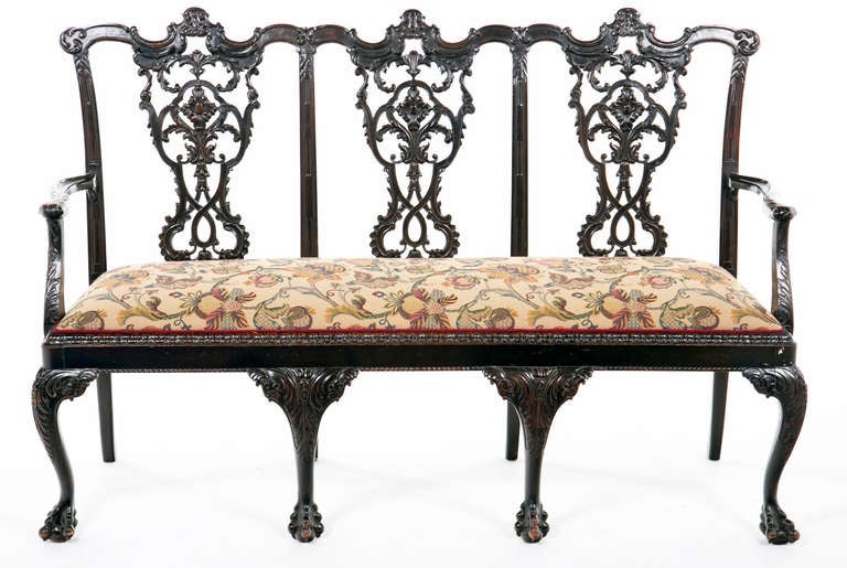 Chippendale Revival Settee, England late 19th century In Good Condition In San Francisco, CA